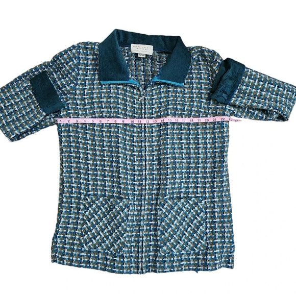 Boyne Valley Weavers Ireland Large Green Wool Vintage Zip Up Tweed Coat Cottage - Picture 5 of 7